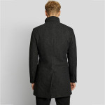 Men Charcoal Solid Over Coats